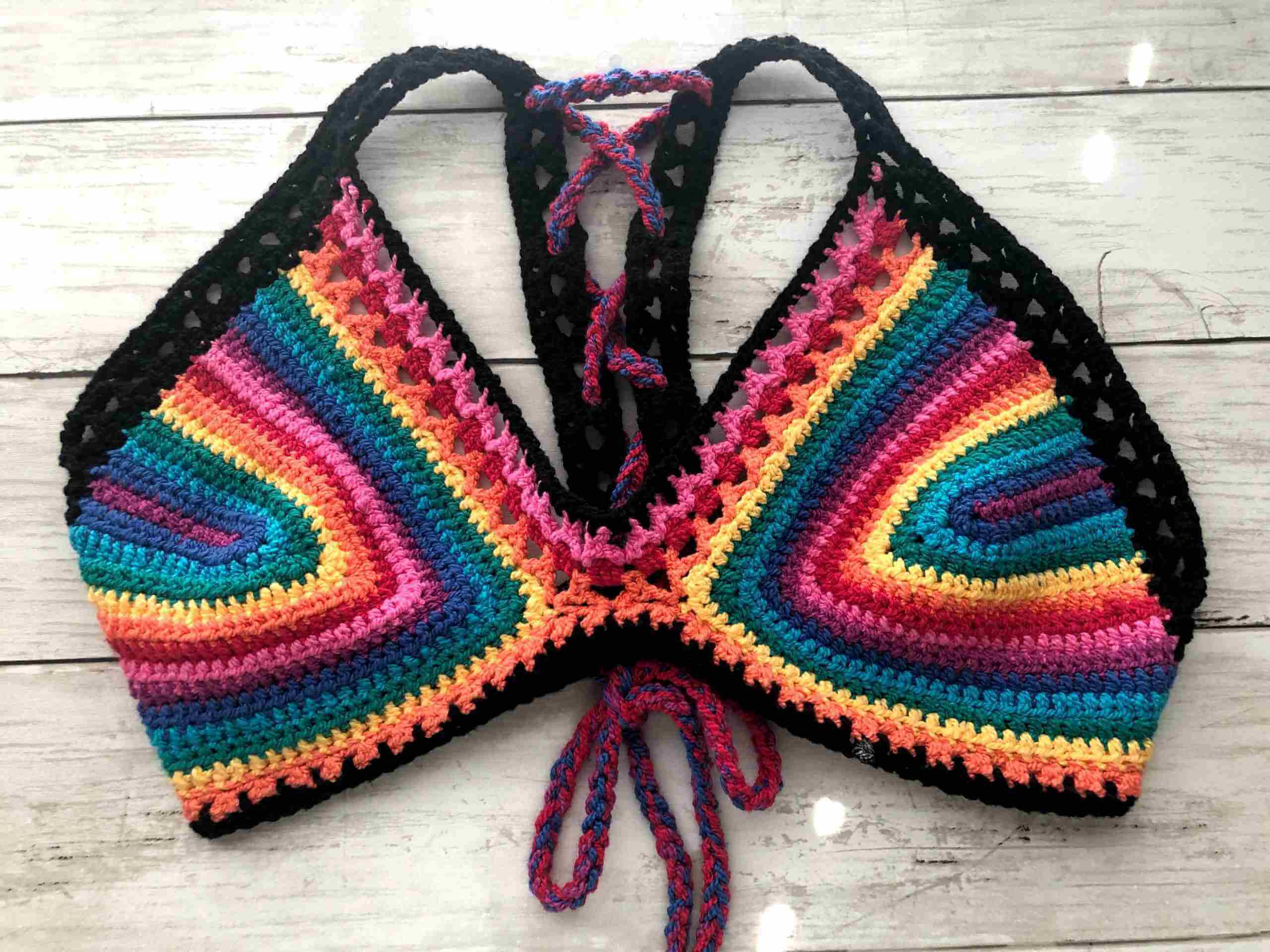 Rainbow Pride Bralette Crochet Pattern