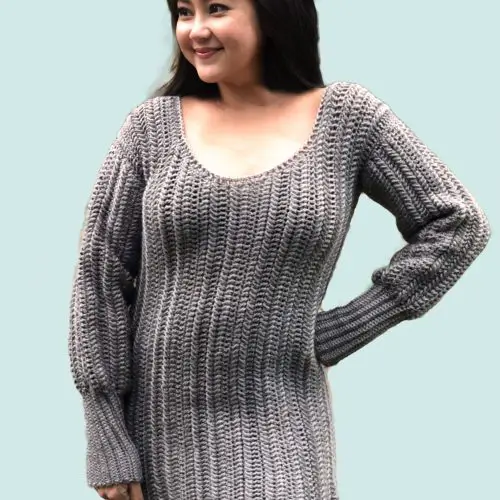 heather sweater dress crochet pattern