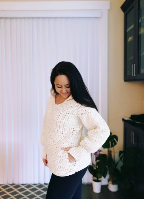cozy snuggly hoodie sweater free pattern and video