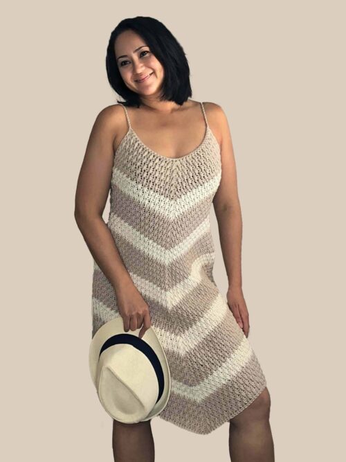 Cafe Latte Crochet Dress