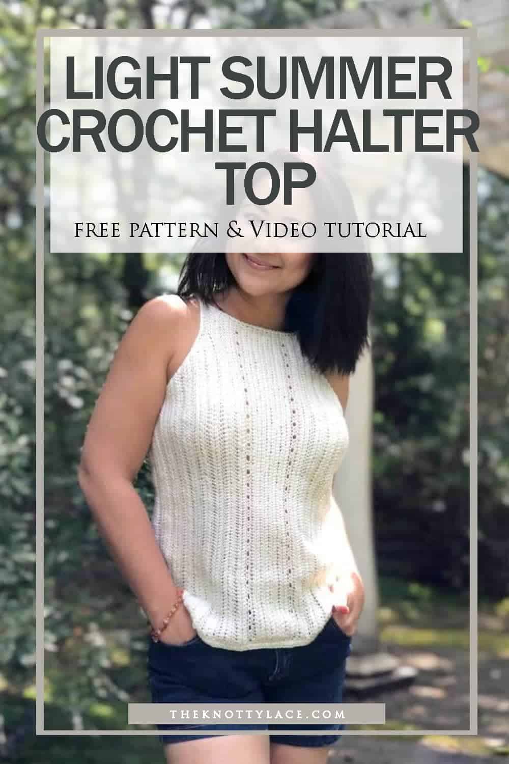 light summer crochet halter top free pattern video tutorial