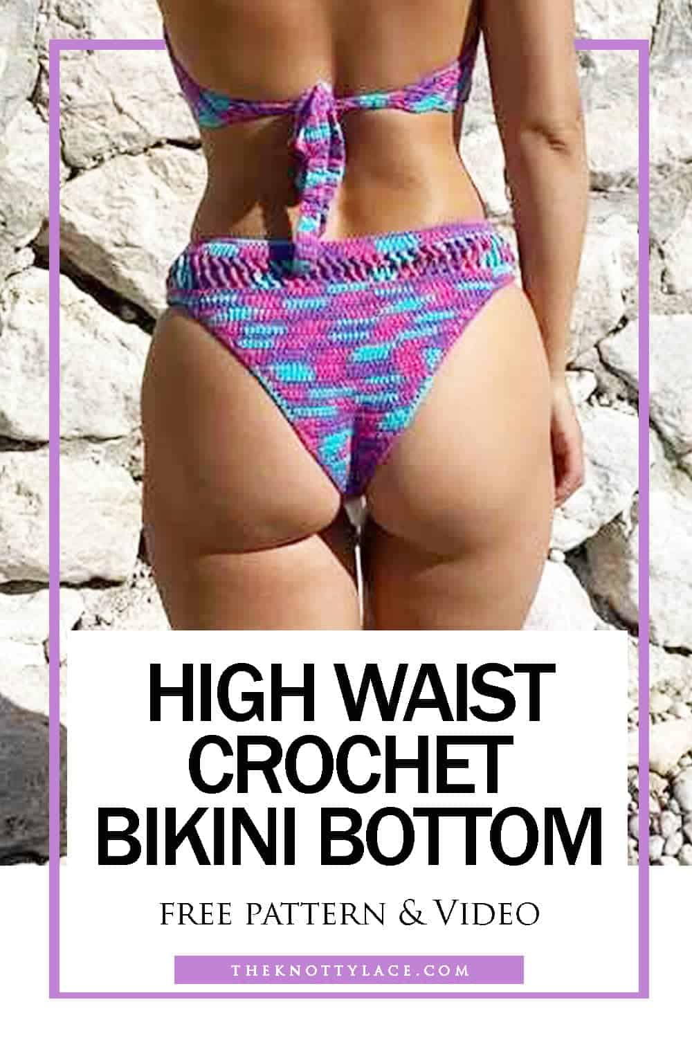 high waist crochet bikini bottom free pattern & Video