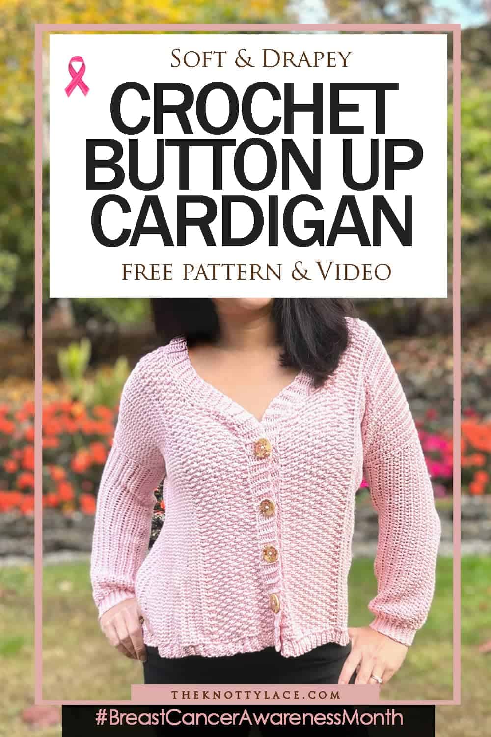 soft & drapey crochet button up cardigan free pattern & video