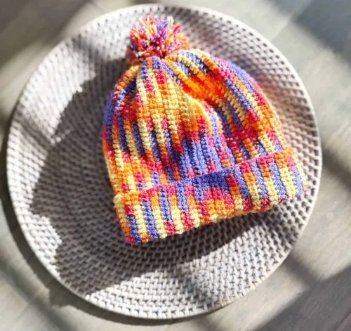 argyle crochet hat