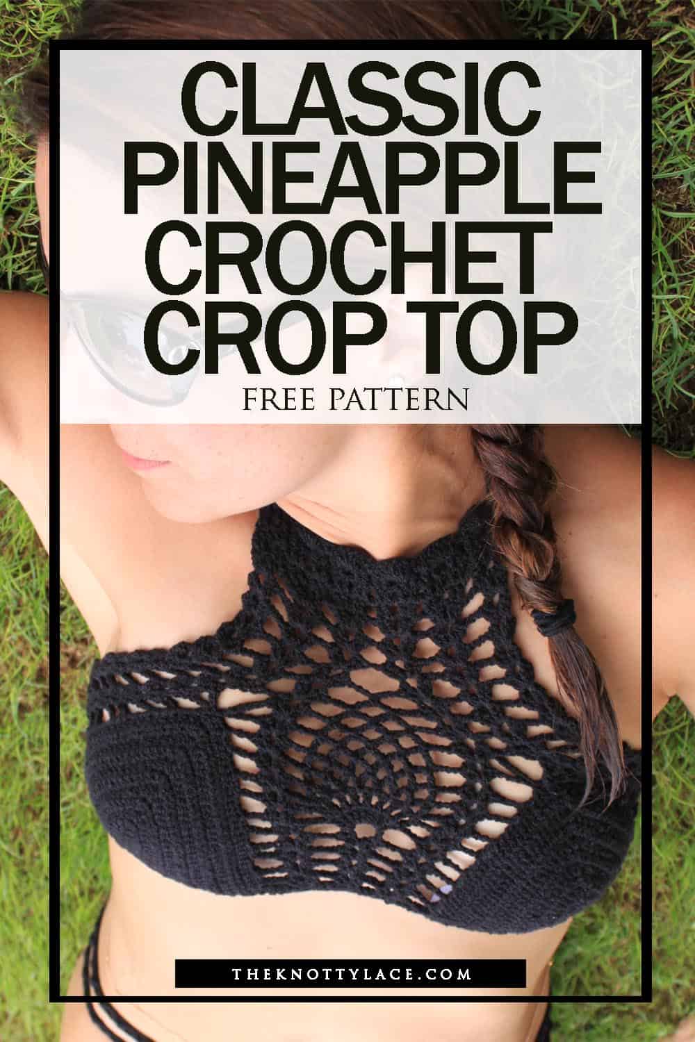 Classic pineapple crochet crop top free pattern