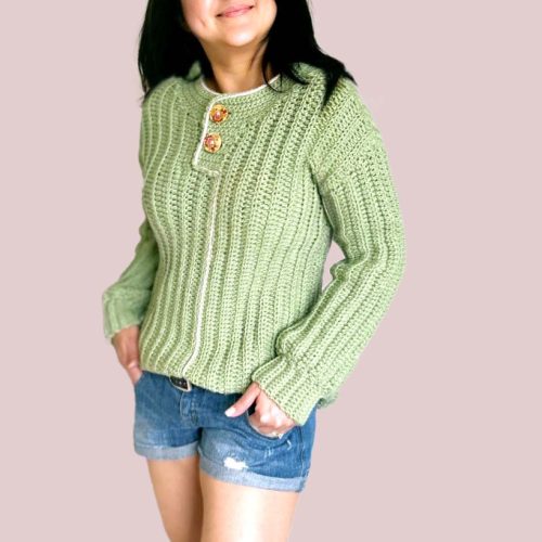 Boat Neck Crochet Sweater listing