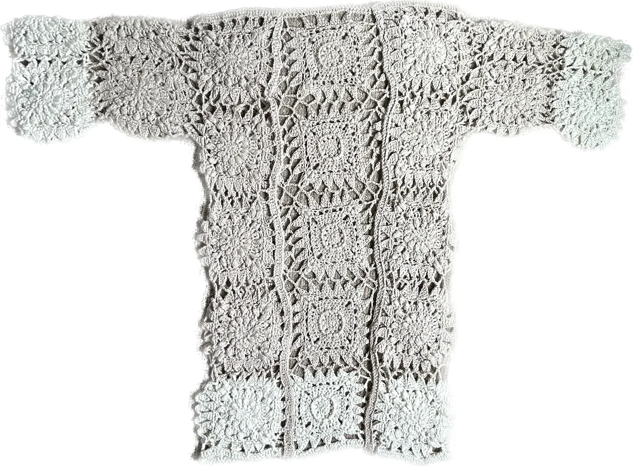 Kimono crochet cardigan using granny squares