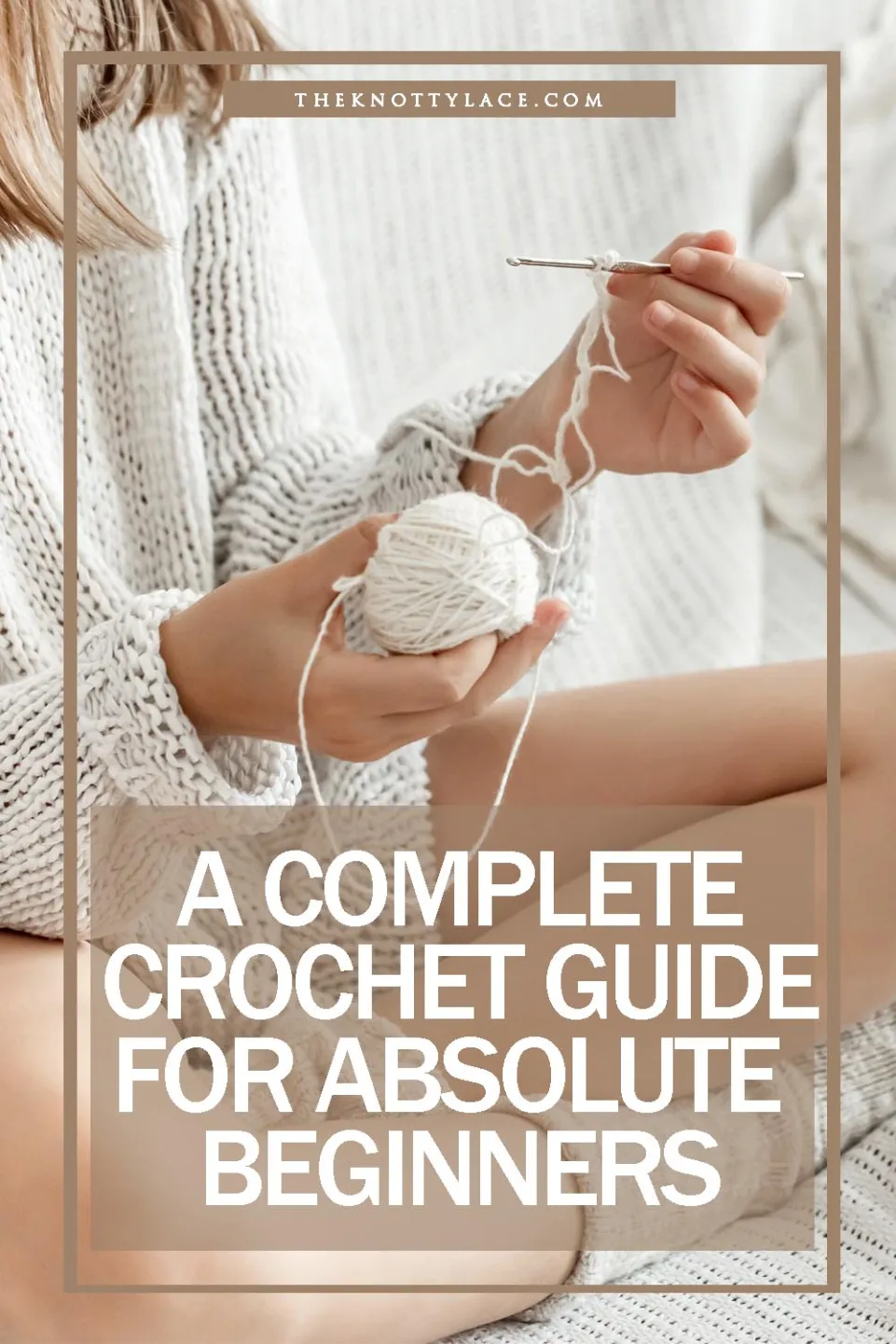 a girl learning to crochet
