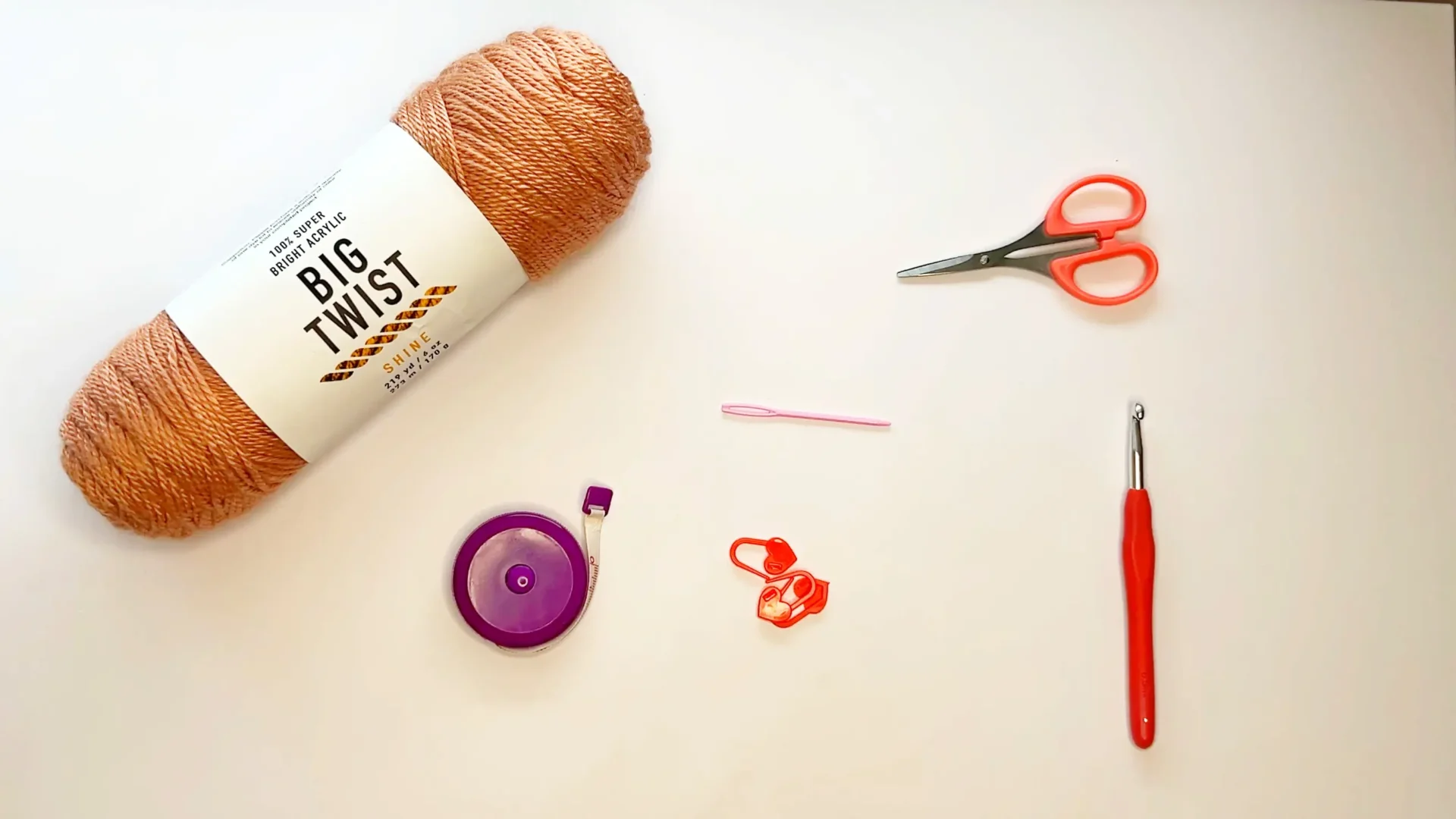 Crochet Knit Like Sweater tools and yarn