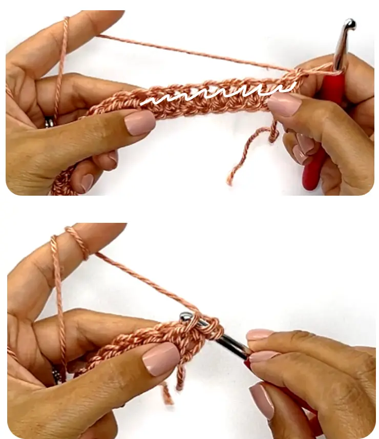 Crochet through the 3rd loop