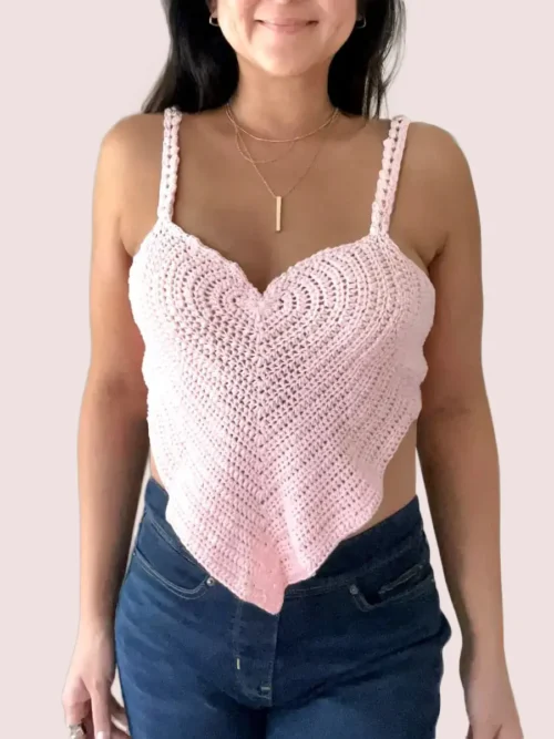 Crochet heart top listing