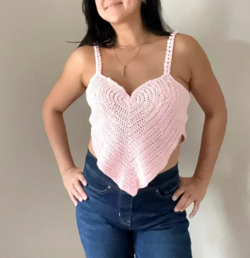 Crochet heart top pattern