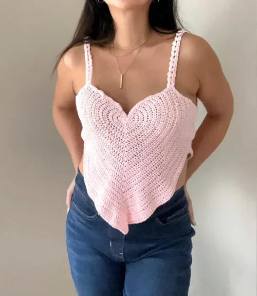 Crochet heart top pattern