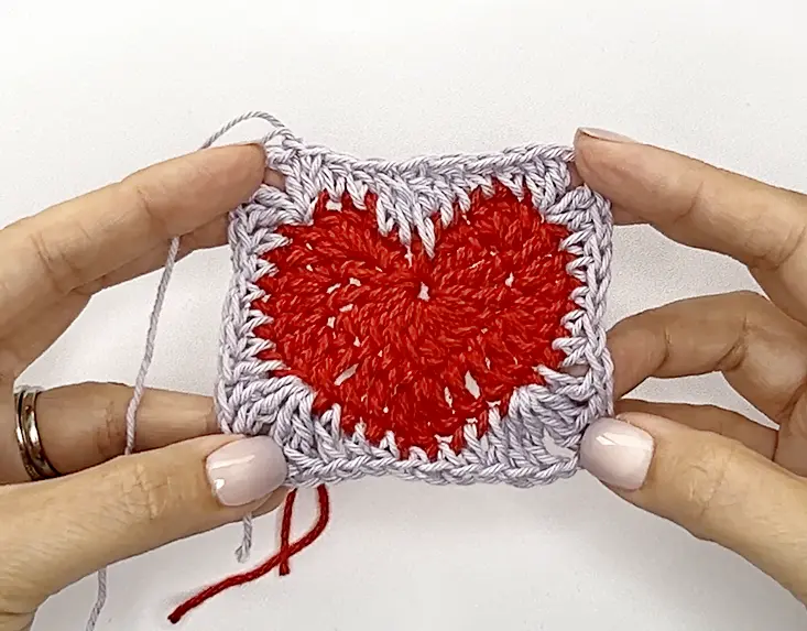 crochet granny square heart pattern