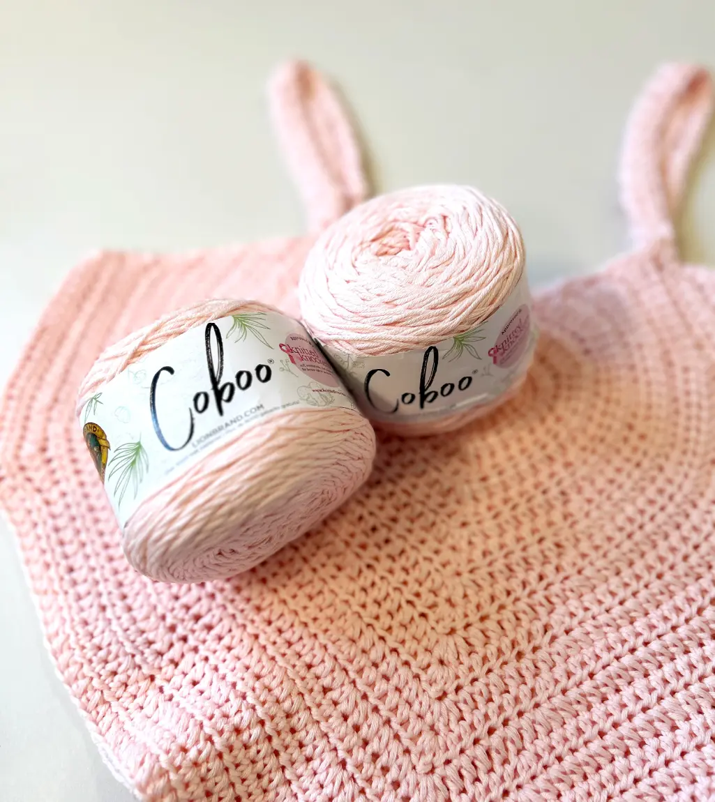 crochet heart tank top using coboo yarn