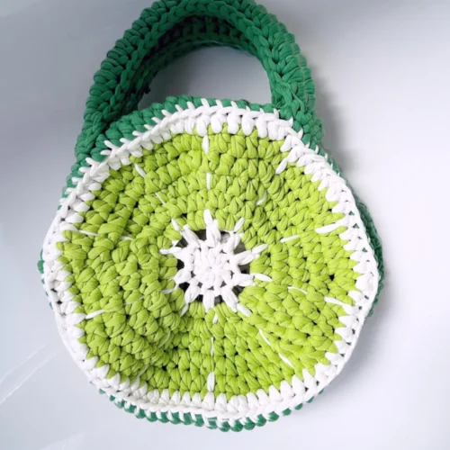 Crochet lime handbag purse