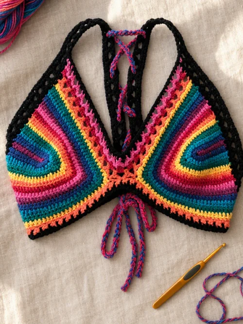 Rainbow Halter Crop top