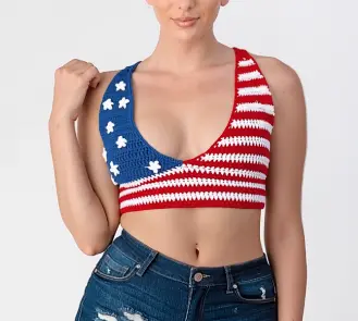 american flag crochet crop top