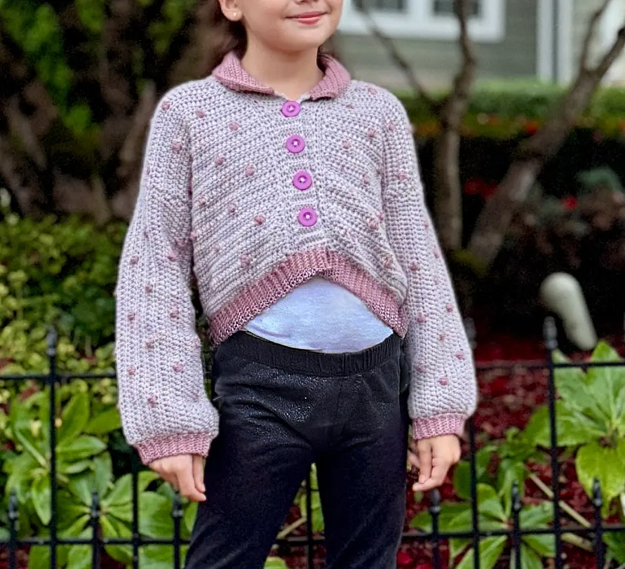 トップス pois double mesh Cardigan Maddie's Polka Crop Cardigan Crochet Pattern | The Knotty Lace