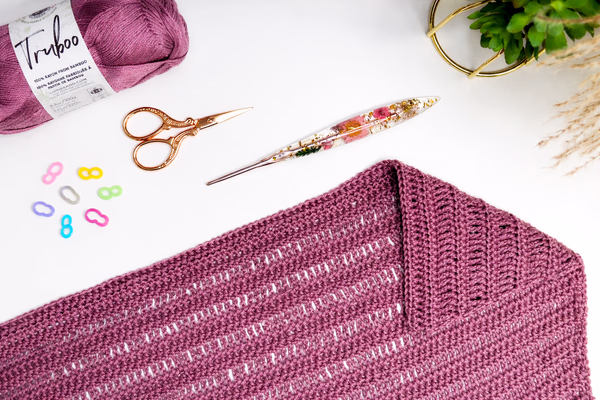 crochet tunic tshirt flat lay