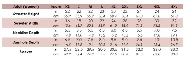 cozy hoodie measurements